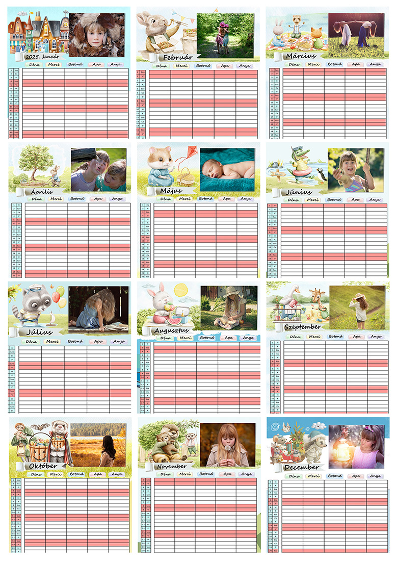 2025-ös családi rendező fényképes filofax határidőnapló, család gyerek rendszerező, fotós ajándék, éves rendező, romantikus anyának, gyerekek, karácsonyi