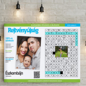 Egyedi fényképes skandináv keresztrejtvény Kerek évfordulóra szókereső karácsonyi rejtvénymagazin Vicces ajándék Mamának Papának szülinapra nászajándék baba