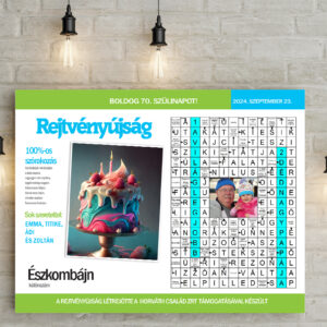 Egyedi fényképes skandináv keresztrejtvény szókereső, Vicces ajándék fotóval, crossword Rejtvény, Papának, Nagyinak, Mamának, Anyának Papának Apunak Anyunak
