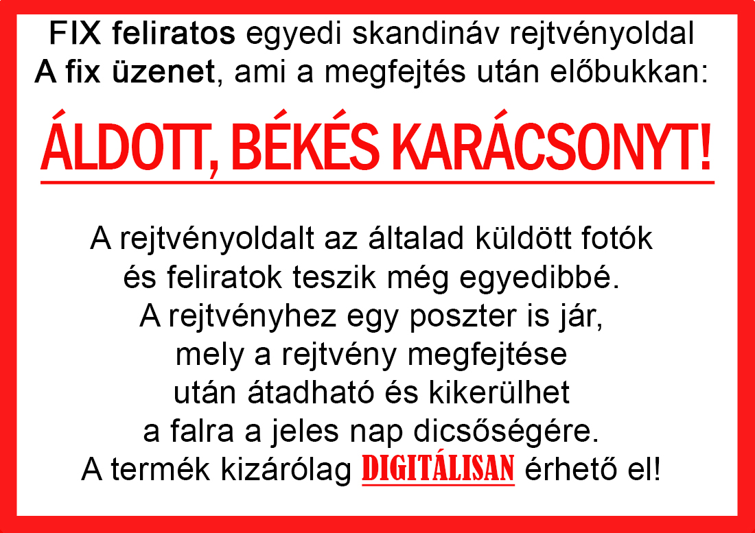 Egyedi fényképes skandináv keresztrejtvény, enigma, szókereső, karácsonyi rejtvénymagazin, Vicces ajándék fotóval, crossword