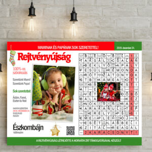Egyedi fényképes skandináv keresztrejtvény, enigma, szókereső, karácsonyi rejtvénymagazin, Vicces ajándék fotóval, crossword